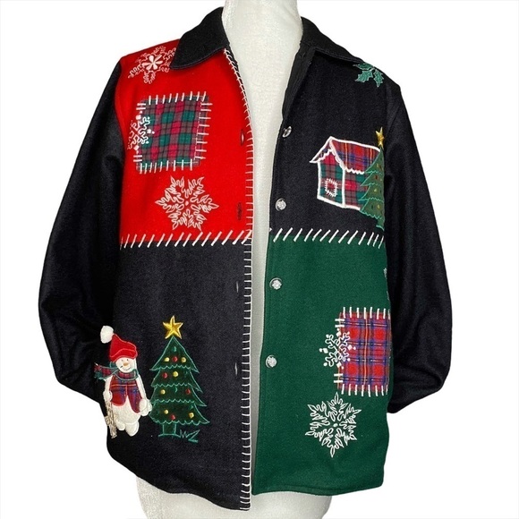 Bedford Fair Christmas Wool Jacket. Size Small - Picture 3 of 8